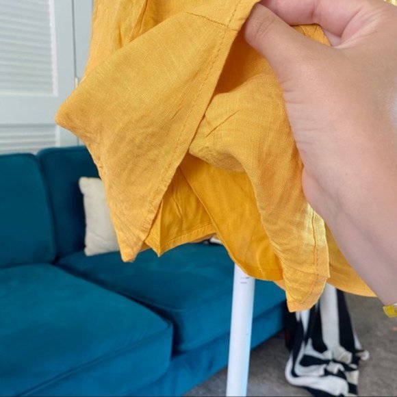 Le Lis | Casey Mustard Yellow Knotted Strap Pinafore Romper Retro Shorts Medium - Picture 10 of 13